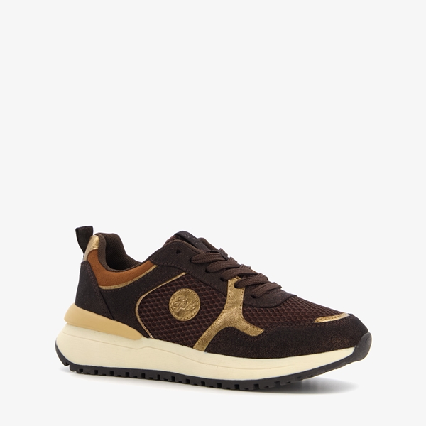 Blue Box dames sneakers bruin goud
