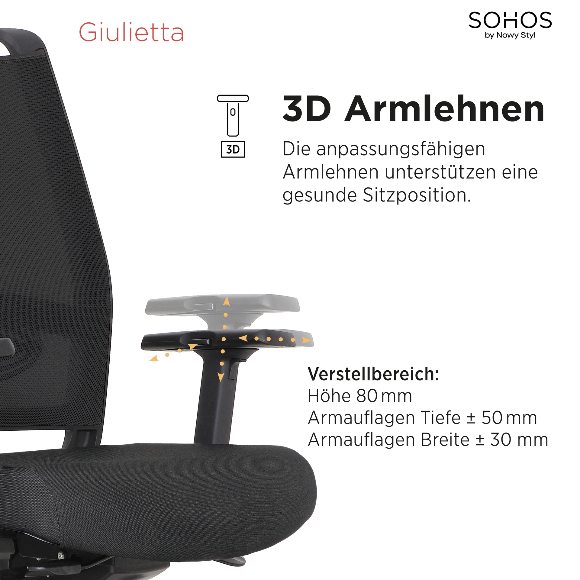 NOWY STYL Drehstuhl GIULIETTA schwarz