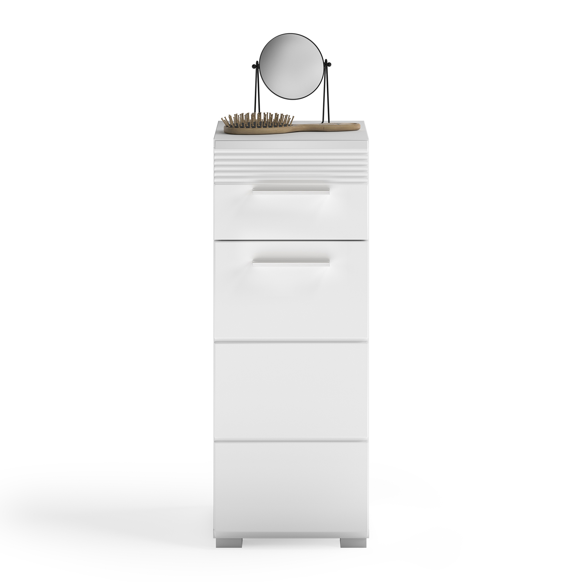 Standschrank LINUS - weiß Hochglanz - 30 cm