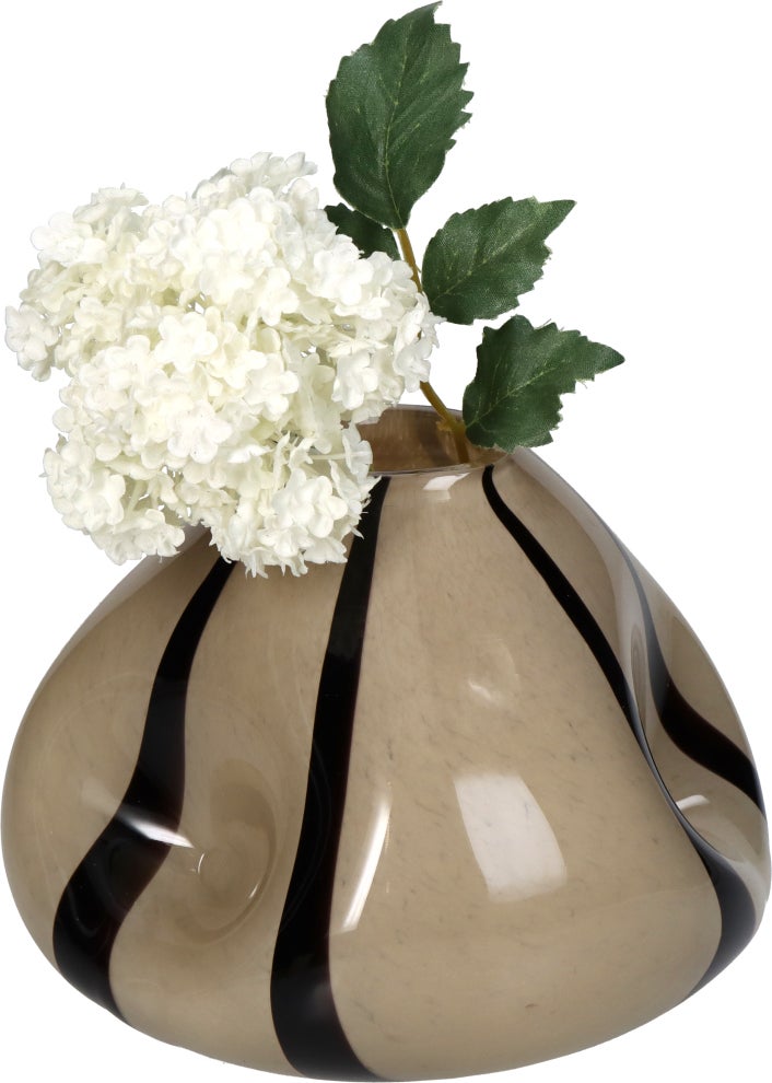 Vaas Pez beige / zwart D 16 H 11 cm