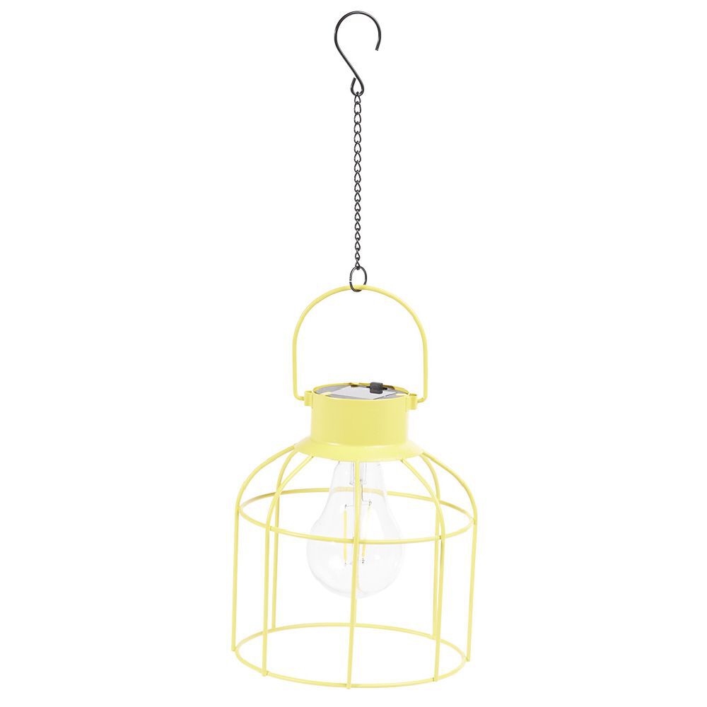 Lanterne solaire métal jaune Ø14xH16/38cm