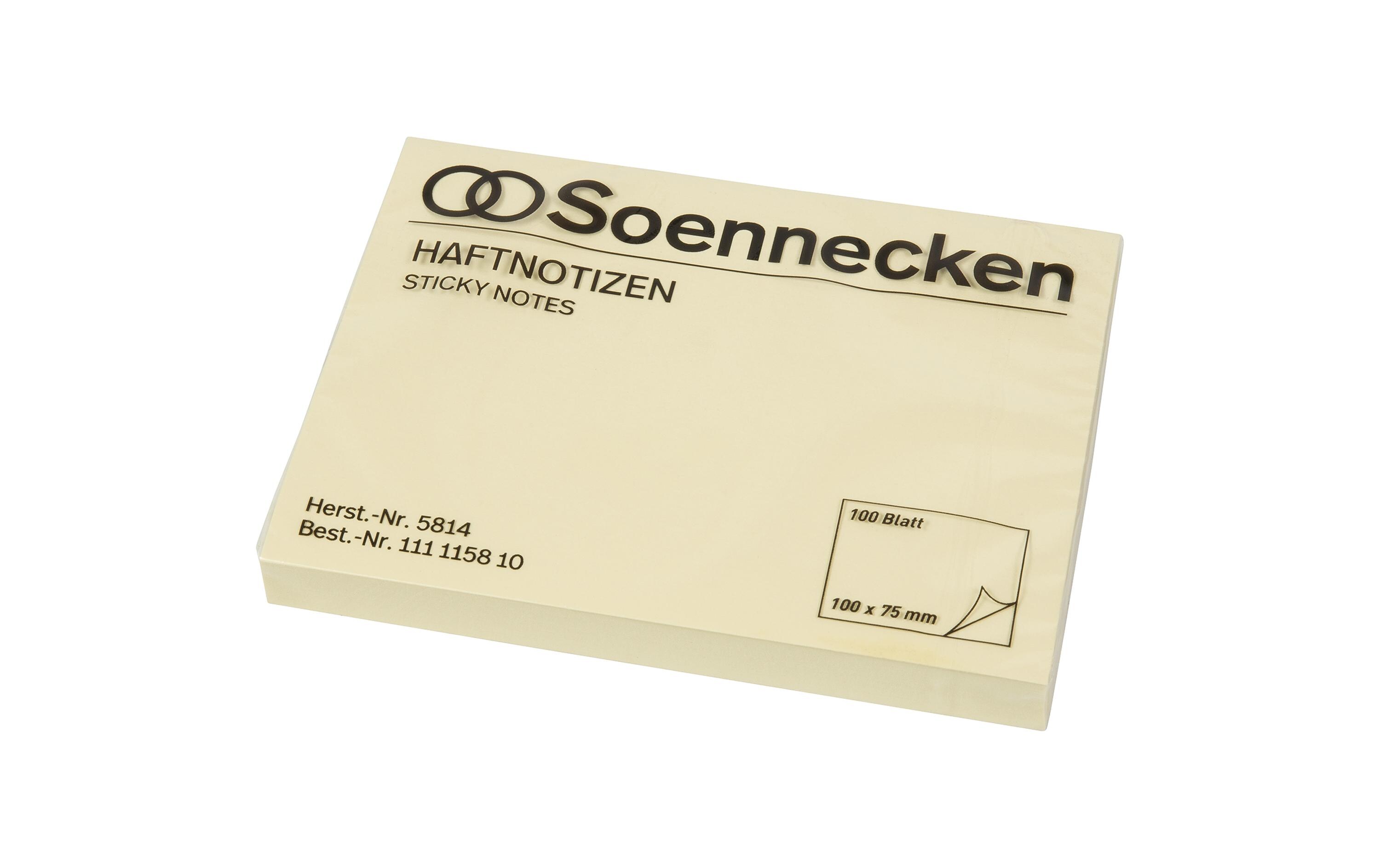 Notizzettel 10 x 7.5 cm, 12 x 100 Blätter, GelbSelbstklebende Haftnotizen