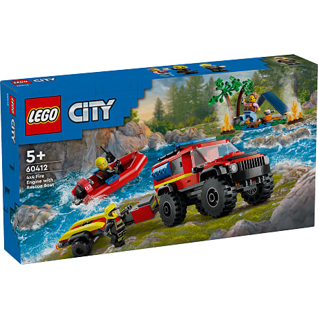 LEGO City Firhjulstrukket brandbil med redningsbåd 60412