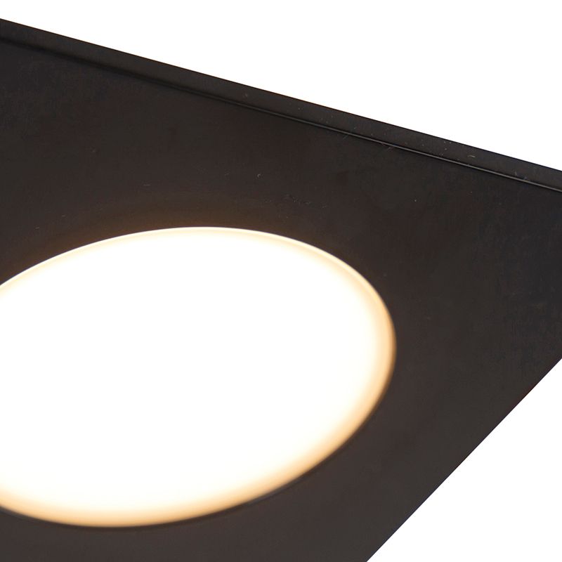 Moderne inbouwspot zwart incl. LED 3-staps dimbaar IP65 - Simply