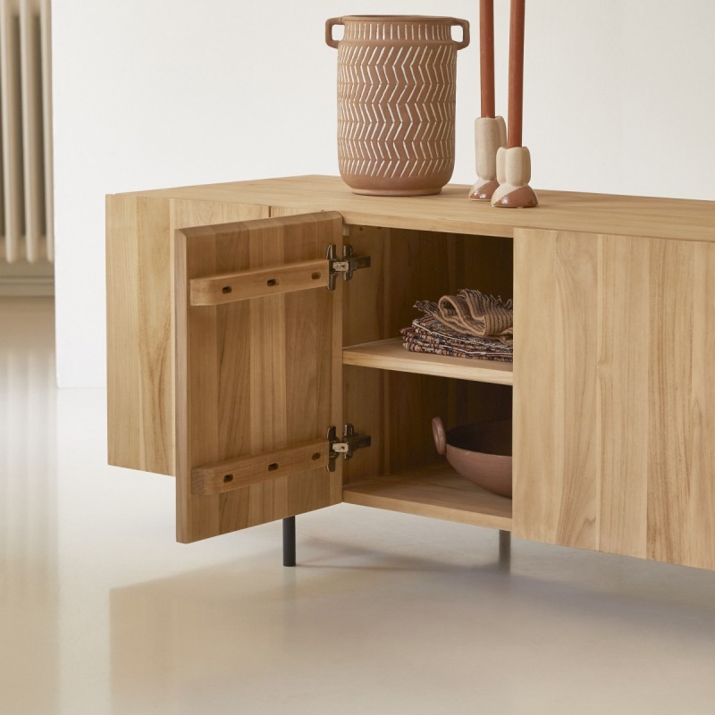 Buffet bas en teck massif L 165 cm Honorine