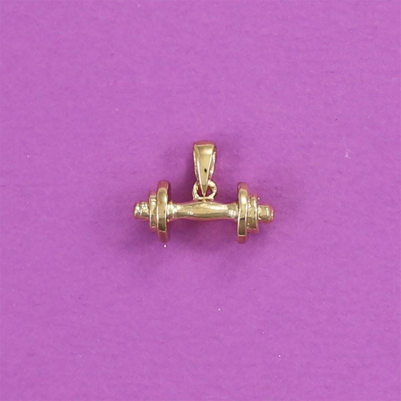 Pendentif haltère - Plaqué or