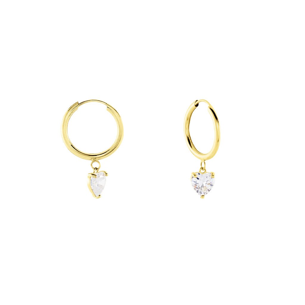 Creoles Or Jaune Lowan Oxydes De Zirconium