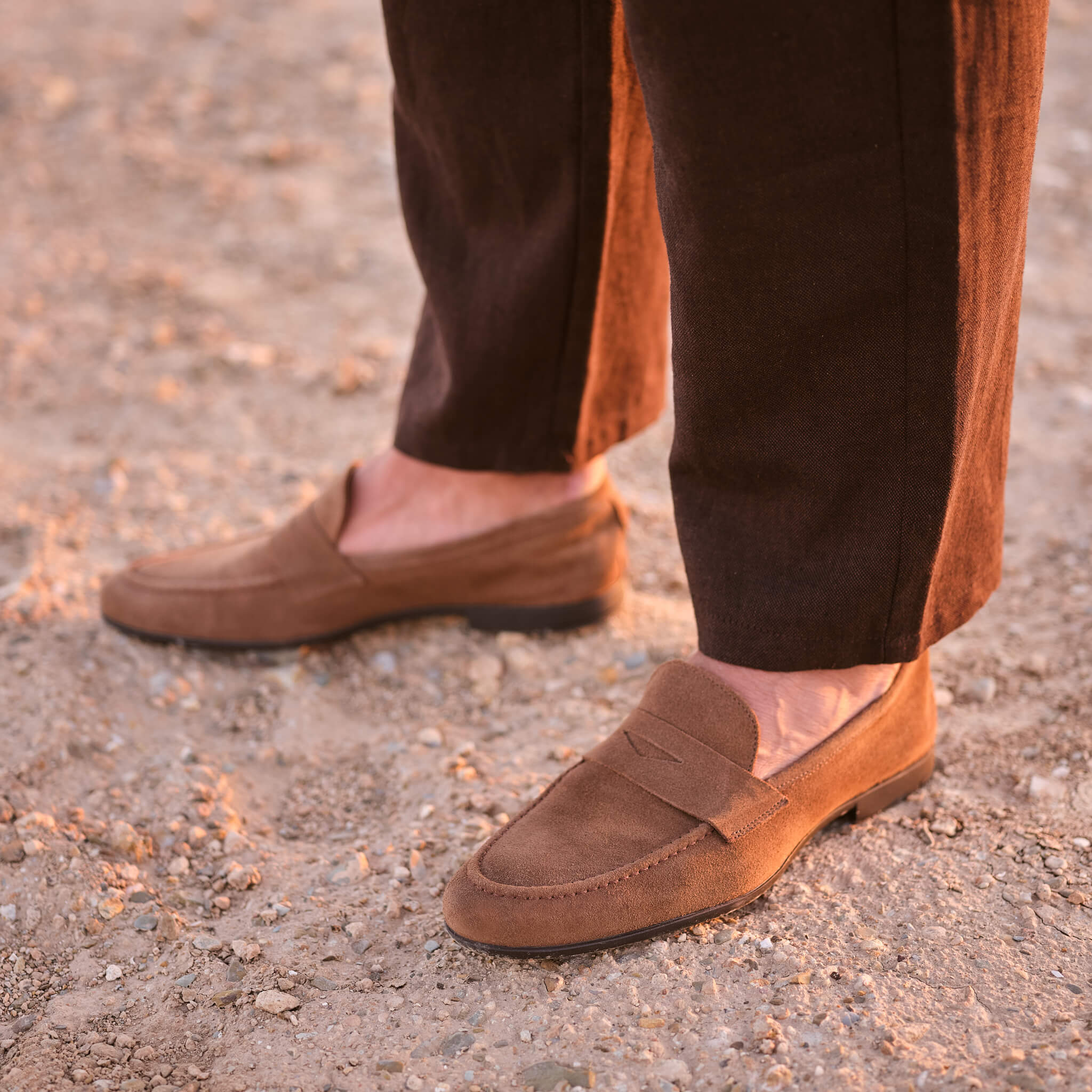 Marty-Mocassin en veau velours marron
