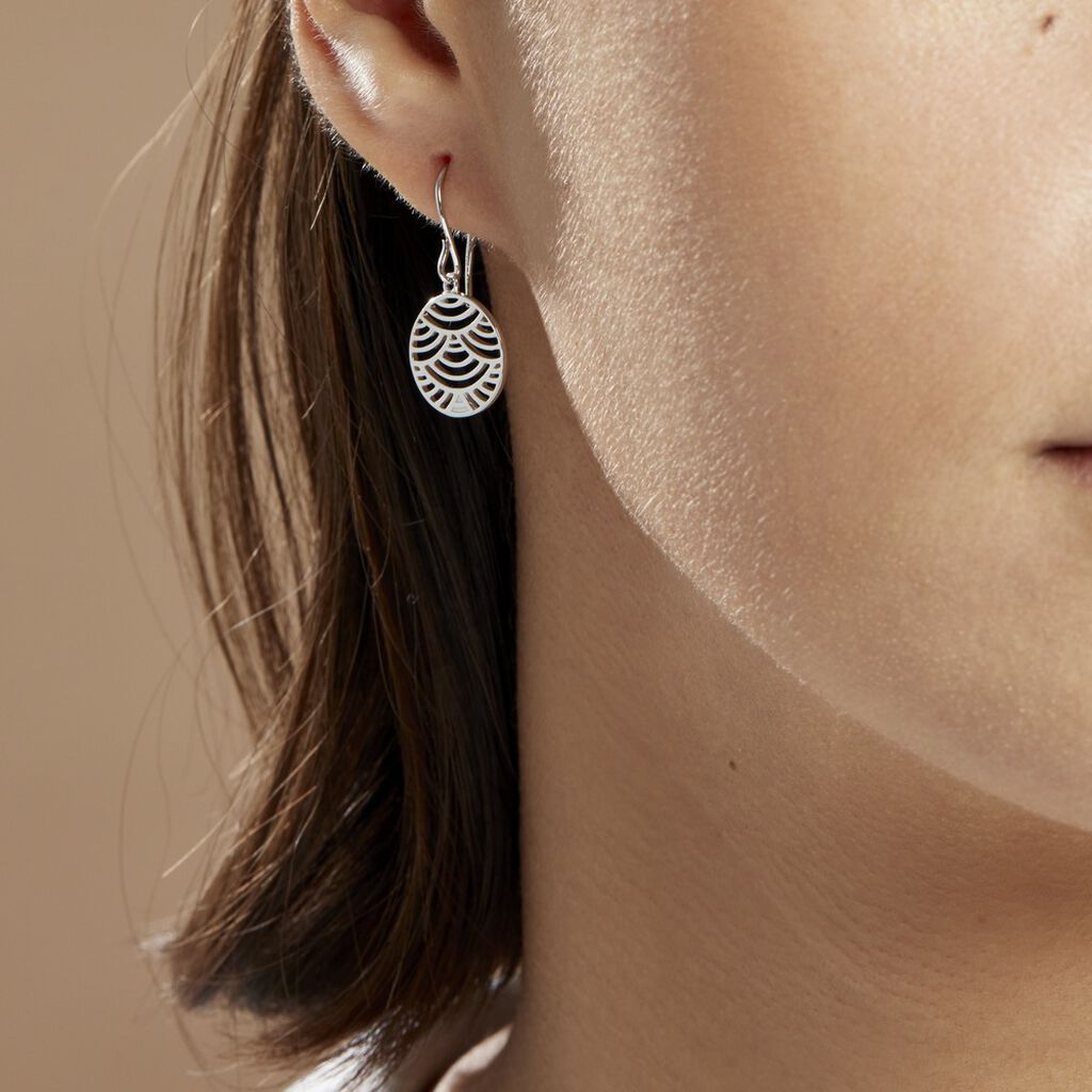 Boucles D'oreilles Pendantes Naelia Argent Blanc