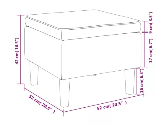 Tabouret avec pieds en bois Crème Tissu