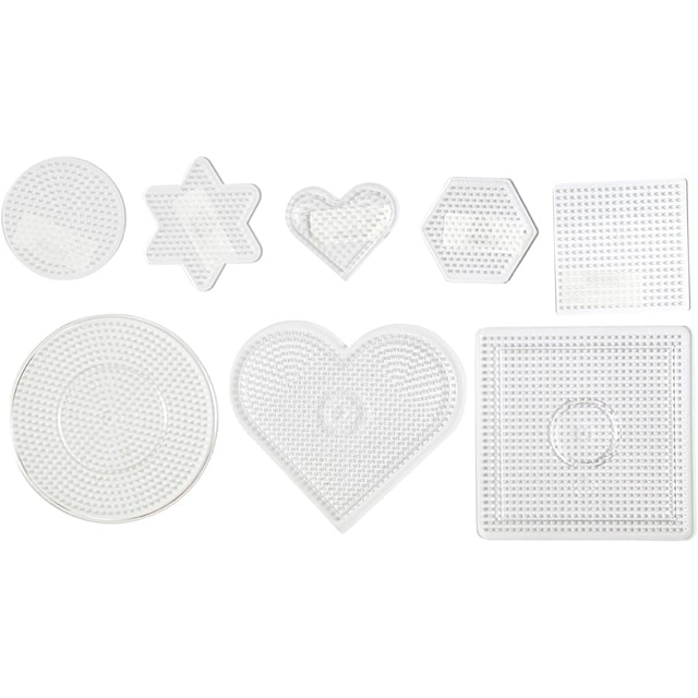 Perleplate, str. 7-15 cm, medium, klar, 8 stk./ 1 pk.