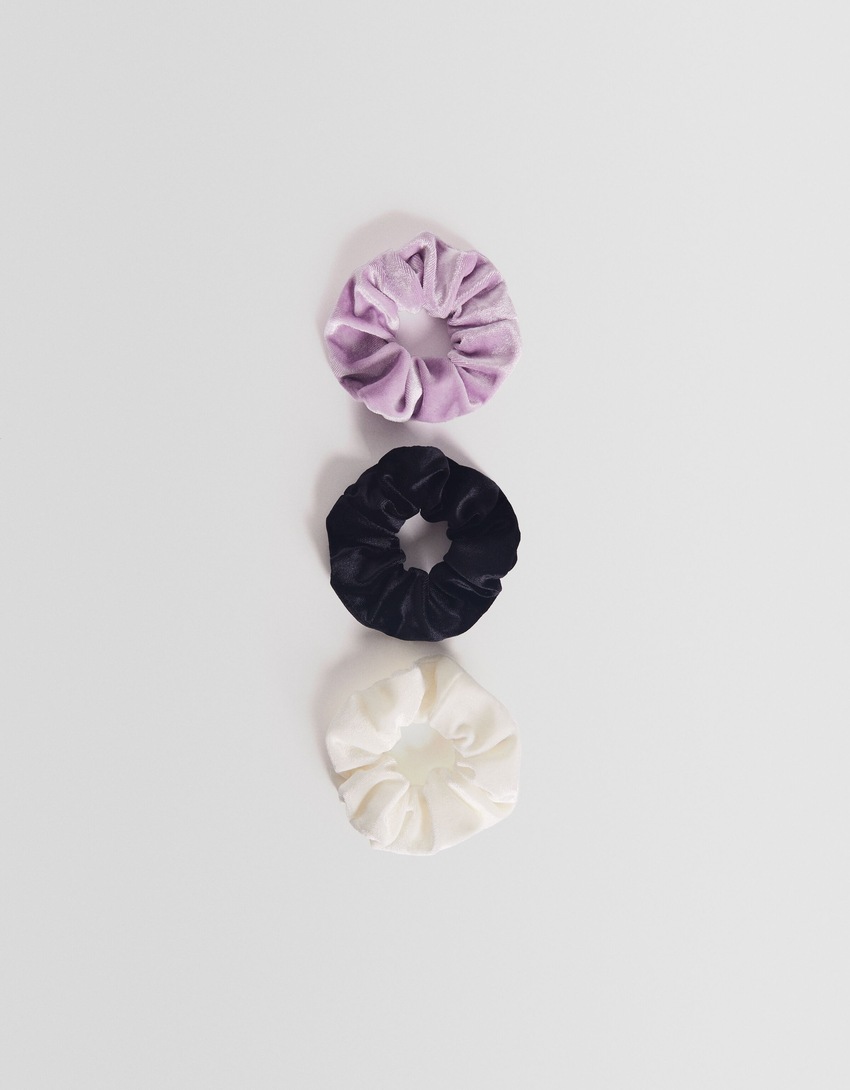 Conjunto de 3 scrunchies de veludo