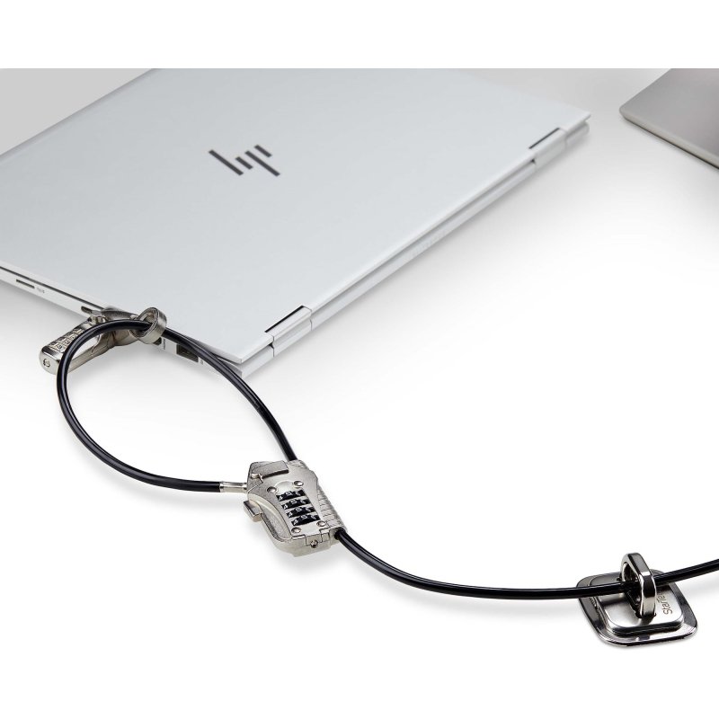 StarTech.com Kit de Verrouillage pour Ordinateur Portable/de Bureau et Périphériques, Verrou/Serrure Antivol, K-Slot, Câble en Acier de 3m, 3x Unités, Cadenas à 4 Chiffres Réinitialisable par l'Utilisateur