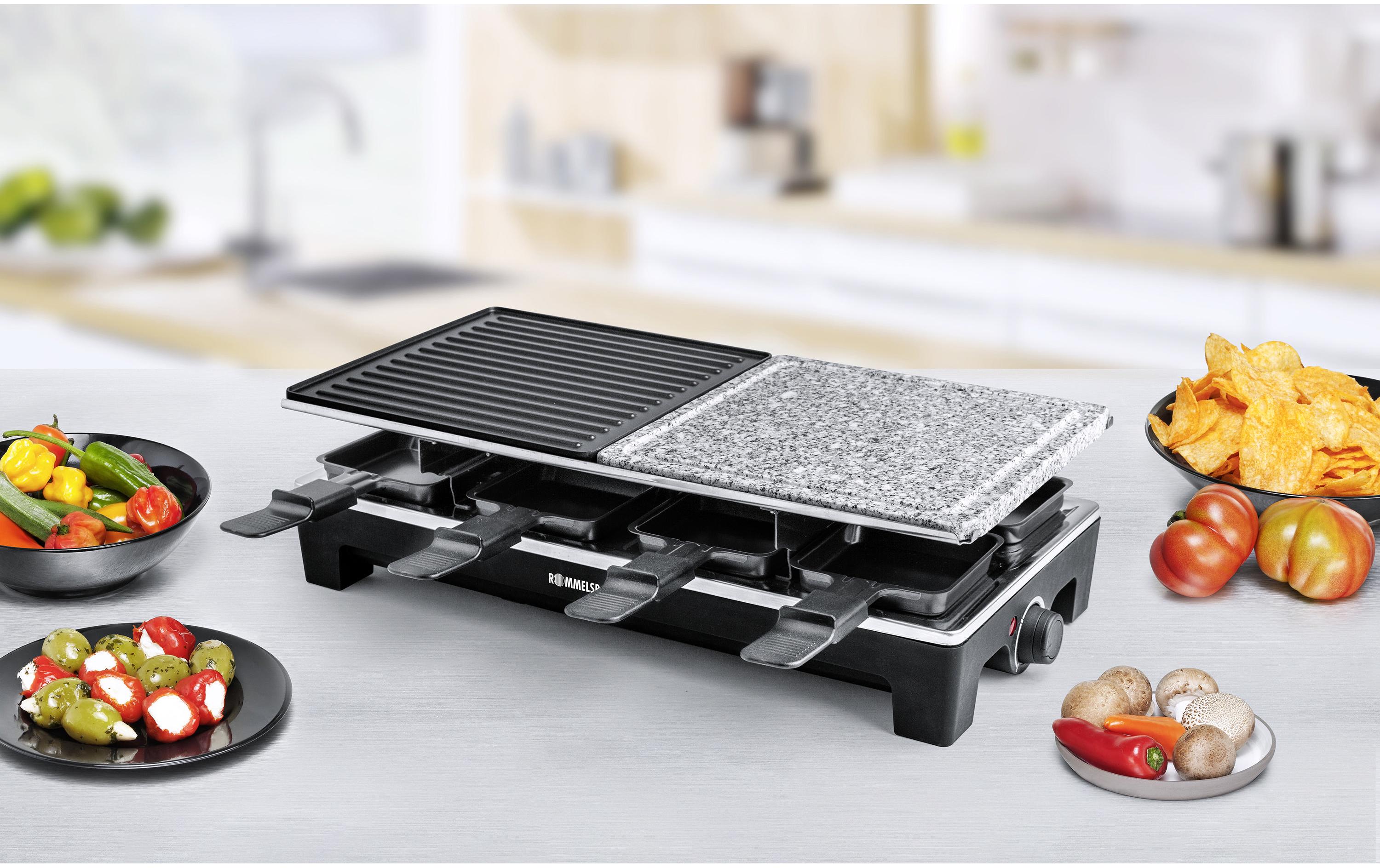 Racletteofen RCS 1350 8 PersonenRaclette Grill mit zwei Wendegrillplatten
