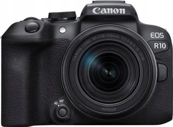 Canon EOS R10 - Digitalkamera - spejlløst - 24.2 MP - APS-C - 4K / 60 fps - 8.3x optisk zoom RF-S 18-150 mm F3.5-6.3 IS STM objektiv - Wi-Fi, Bluetooth - sort