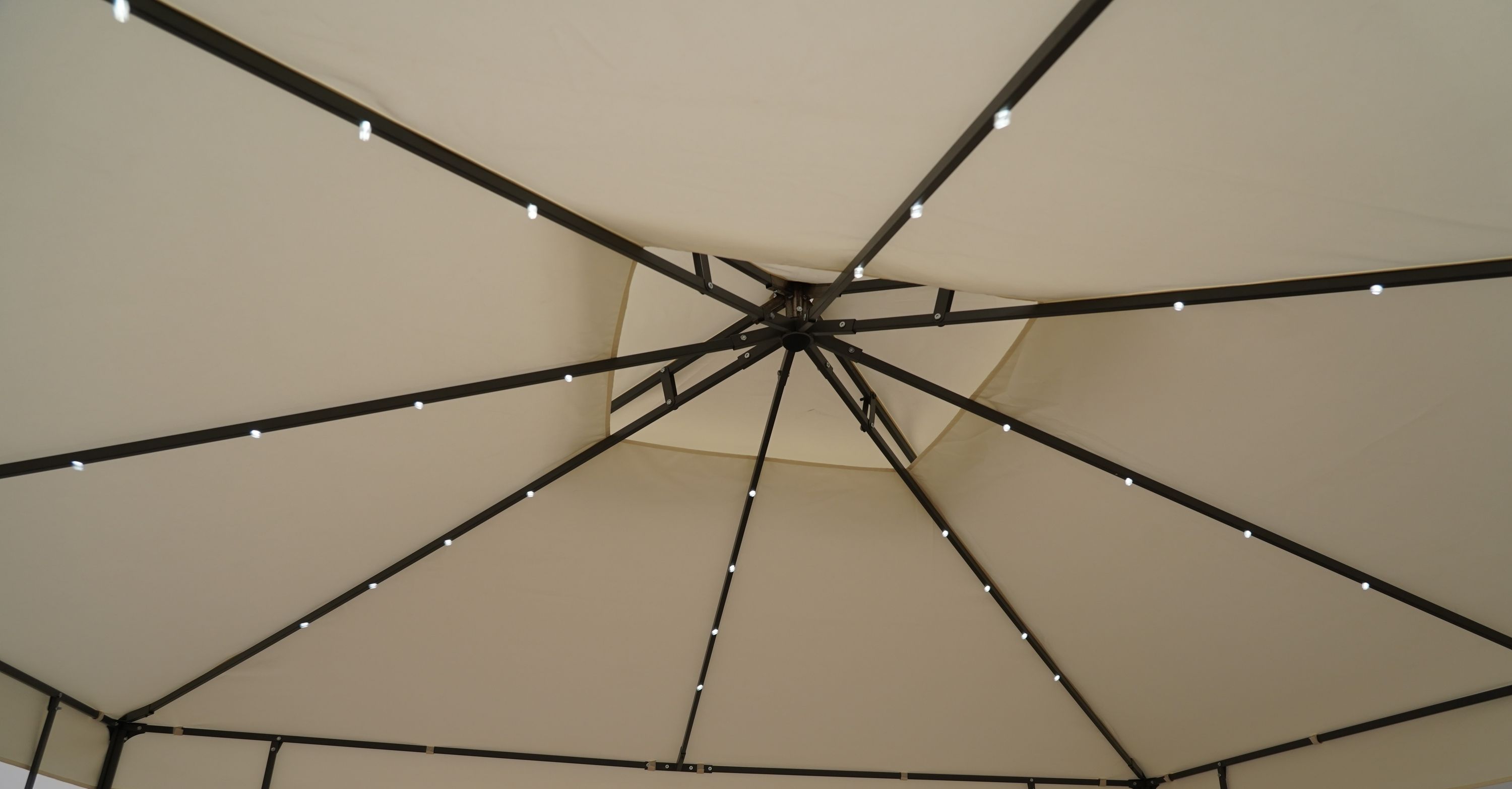 Gartenpavillon LED SUNSET 3 x 3 m beige
