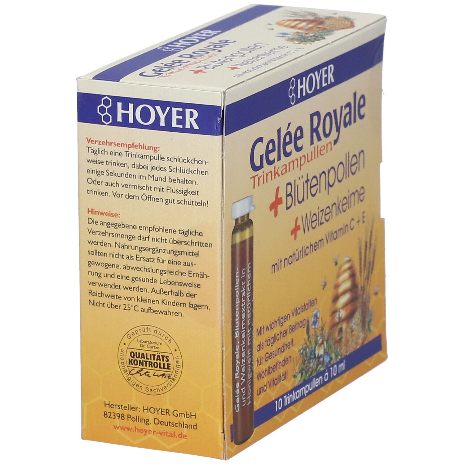 Hoyer Gelée Royale mit Blütenpollen und Weizenkeimen