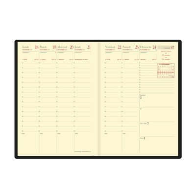Agenda Soho Affaires Prestige avec répertoire - 1 semaine sur 2 pages - 10 x 15 cm - rouge - Quo Vadis