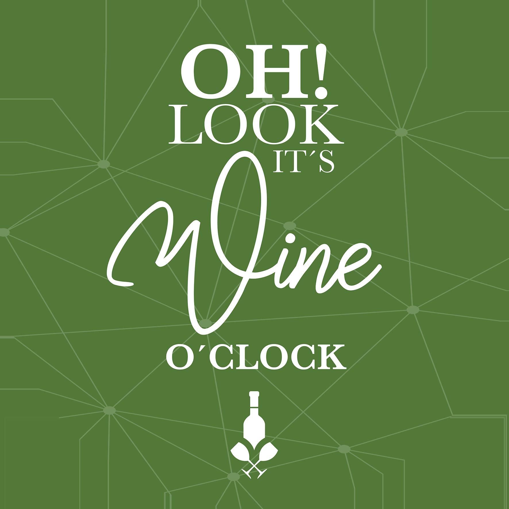 Glasbild IT\'S WINE O\'CLOCK