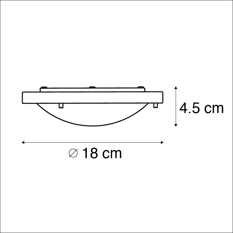 Moderne plafonnière zwart 18 cm IP44 - Yuma