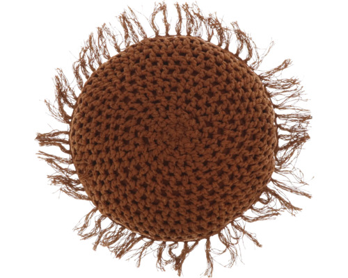 Kussen Tufo leer bruin Ø 45 cm