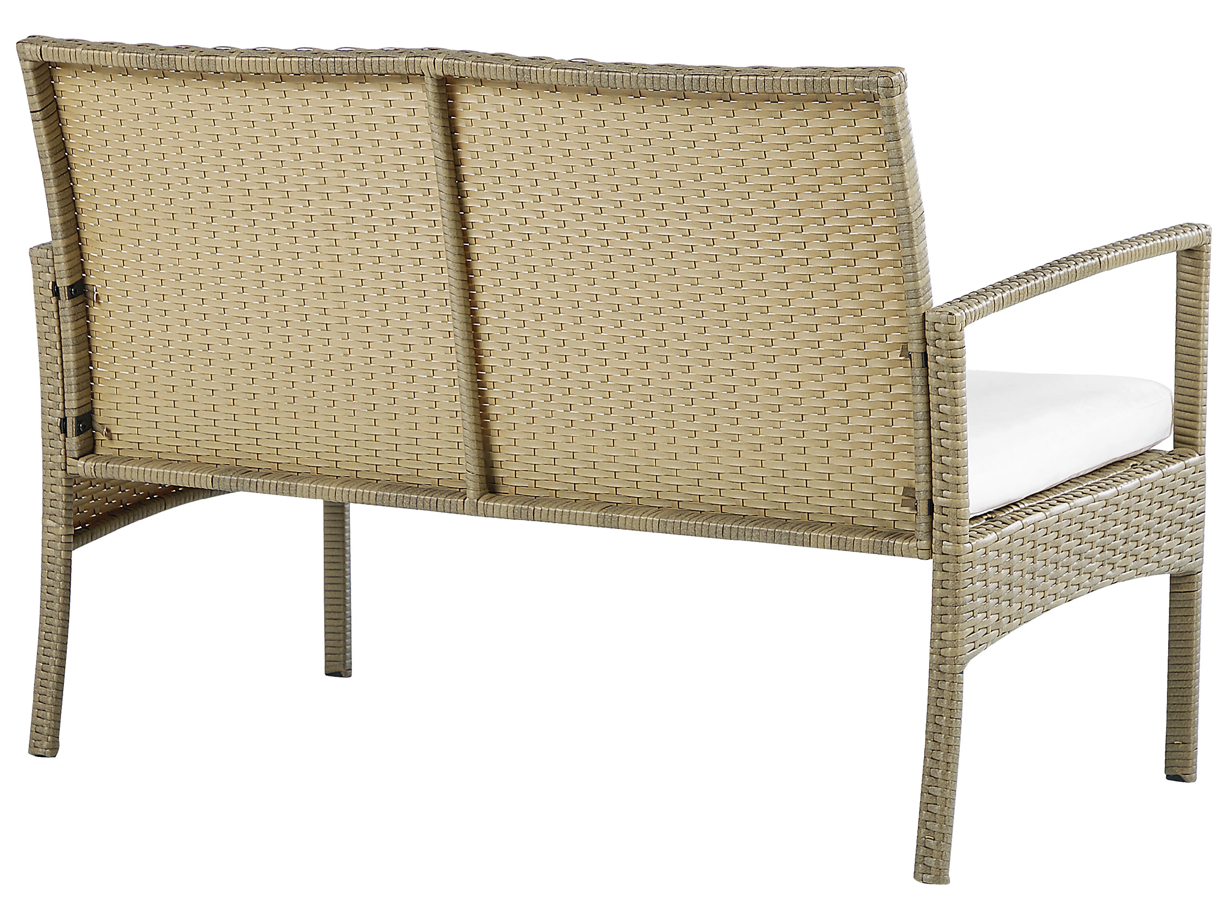 Loungeset 4-zits rotan lichtbruin/cremewit MARSALA