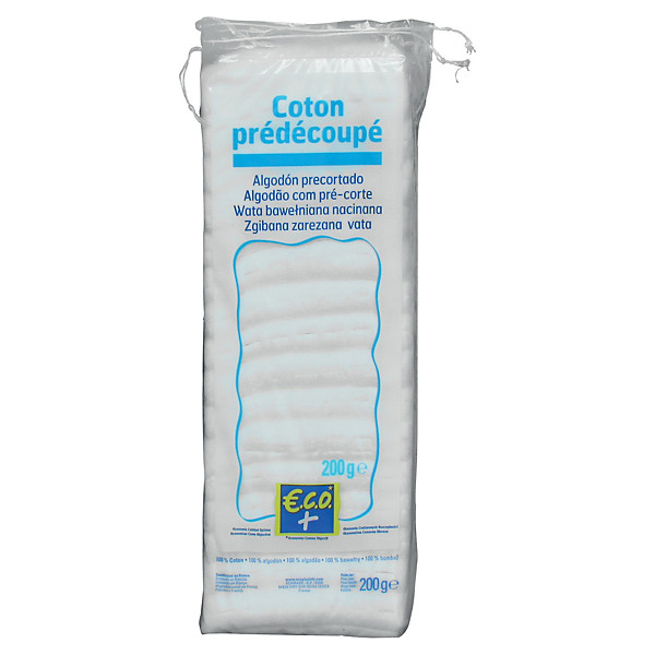 Coton hydrophile prédécoupé, sachet de 200g