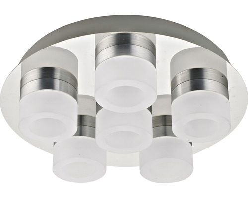 FLAIR LED plafondlamp, 6-lichts, 37W, 6 x 630 lm, 3000 K, Ø 35 cm, Azimech chroom