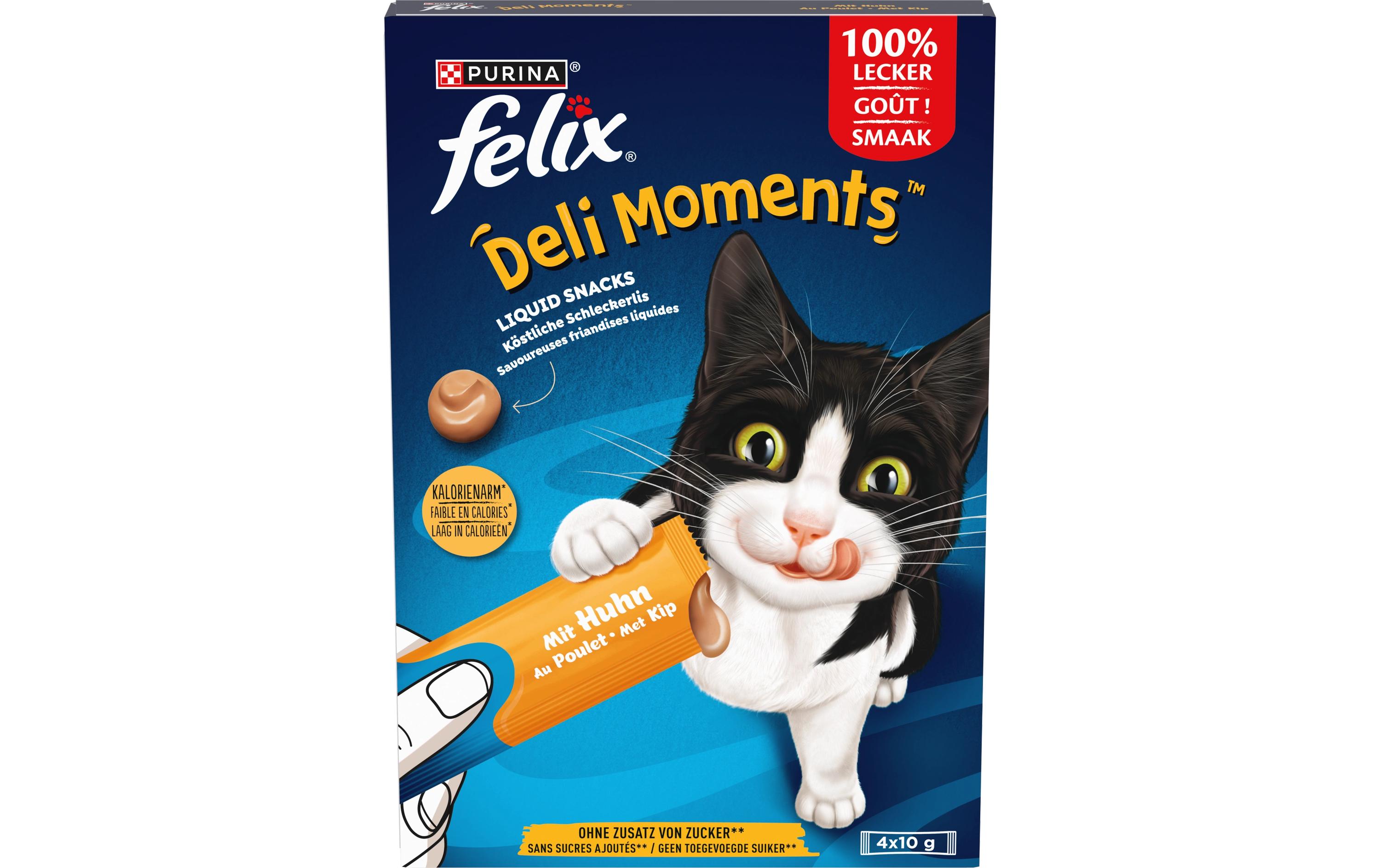 Katzen-Snack Deli Moments Huhn 4 x 10gErgänzungsfuttermittel für ausgewachsene und ältere Katzen