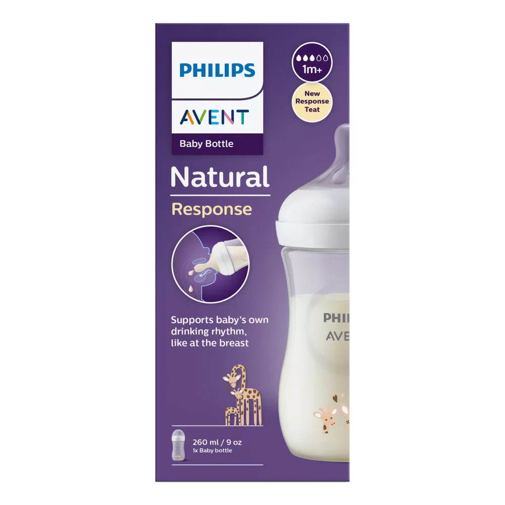 Philips Avent Natural Response Sutteflaske Giraf 1 mdr.  - 260 ml.