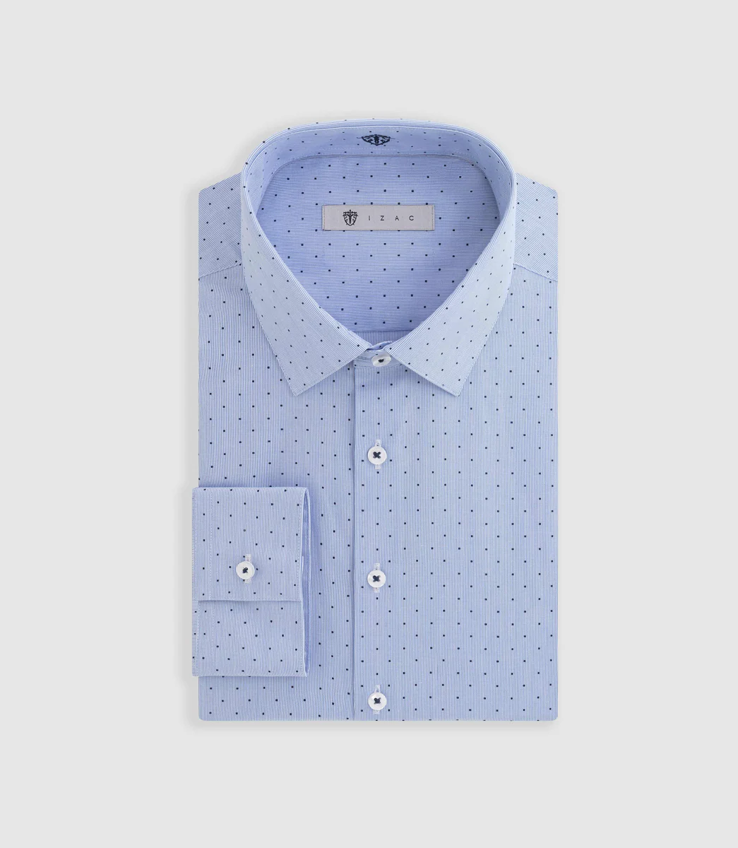 Chemise à imprimé pois ciel 