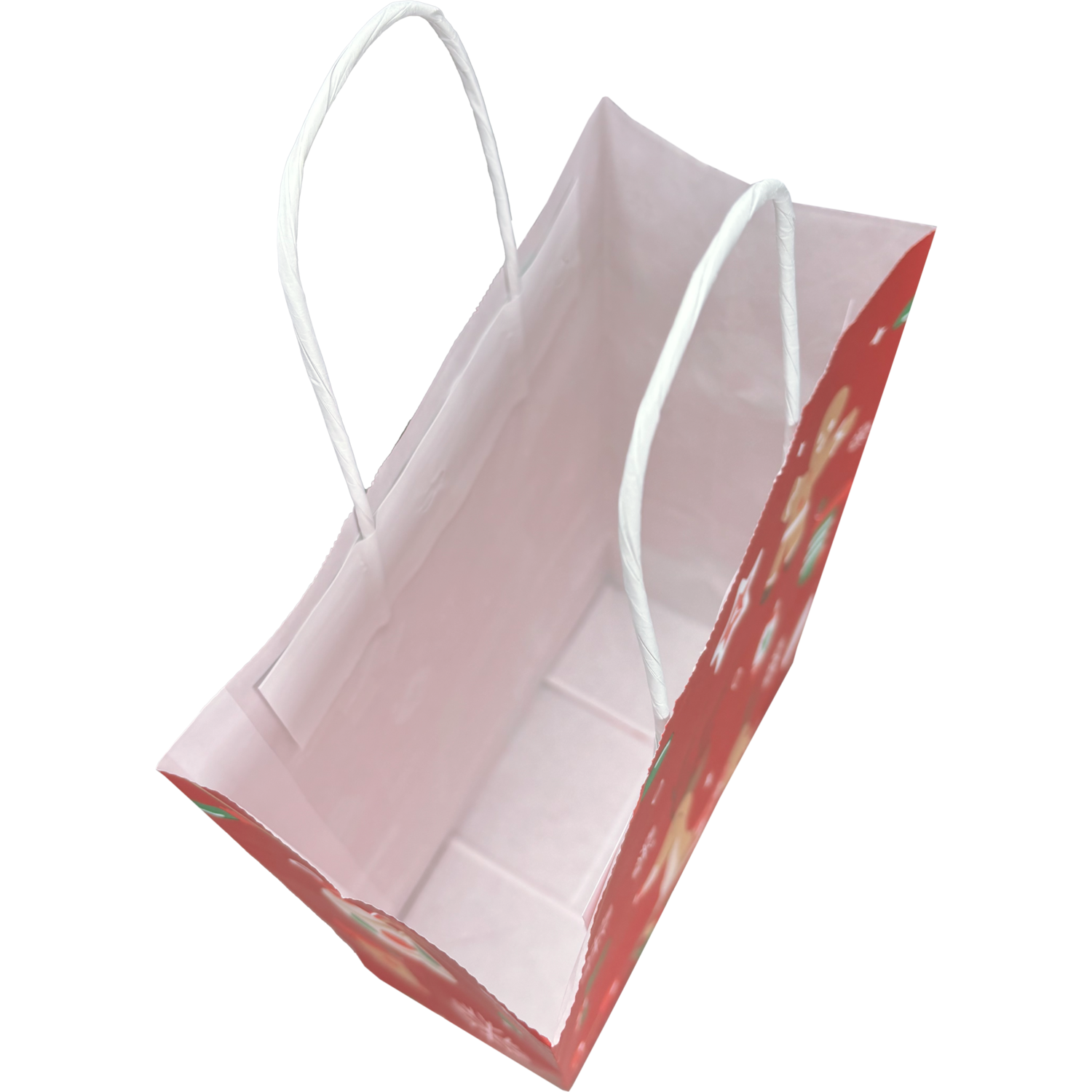Tas, Hert, Papier, gedraaid papieren koord, 22x 10x31cm, draagtas, rood