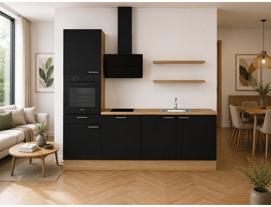 CONCEPT1 - Pack Cuisine ASTUCIO 2 NOIR MAT - 240CM