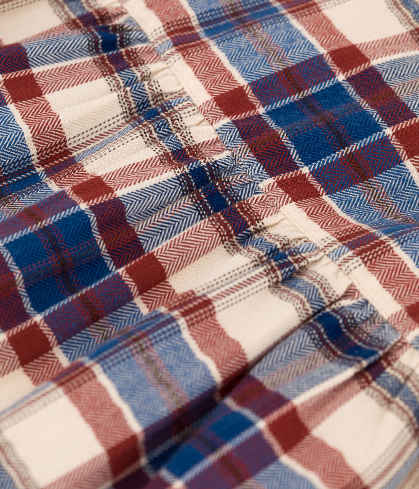 Robe à carreaux manches longues en flanelle enfant fille