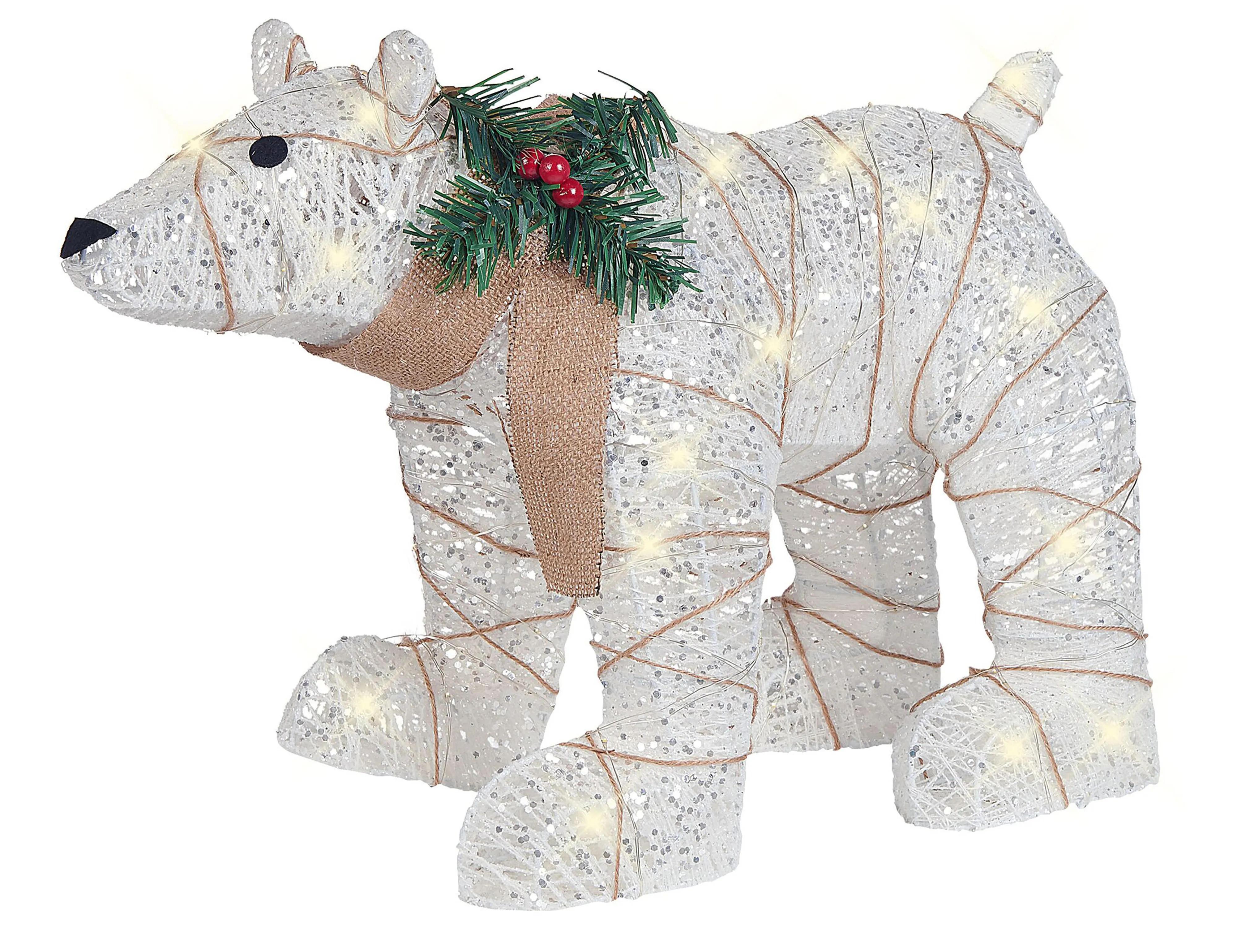 Buitendecoratie LED SIVULA Beer 34 cm Wit