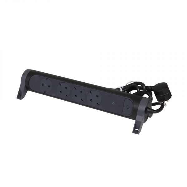 Legrand Bloco 4 Tomadas 2P T com Proteçâo 1.5M Preto - 87284447