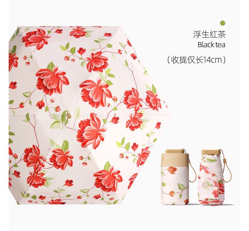 Fenmo - Compacte paraplu met bloemenmotief