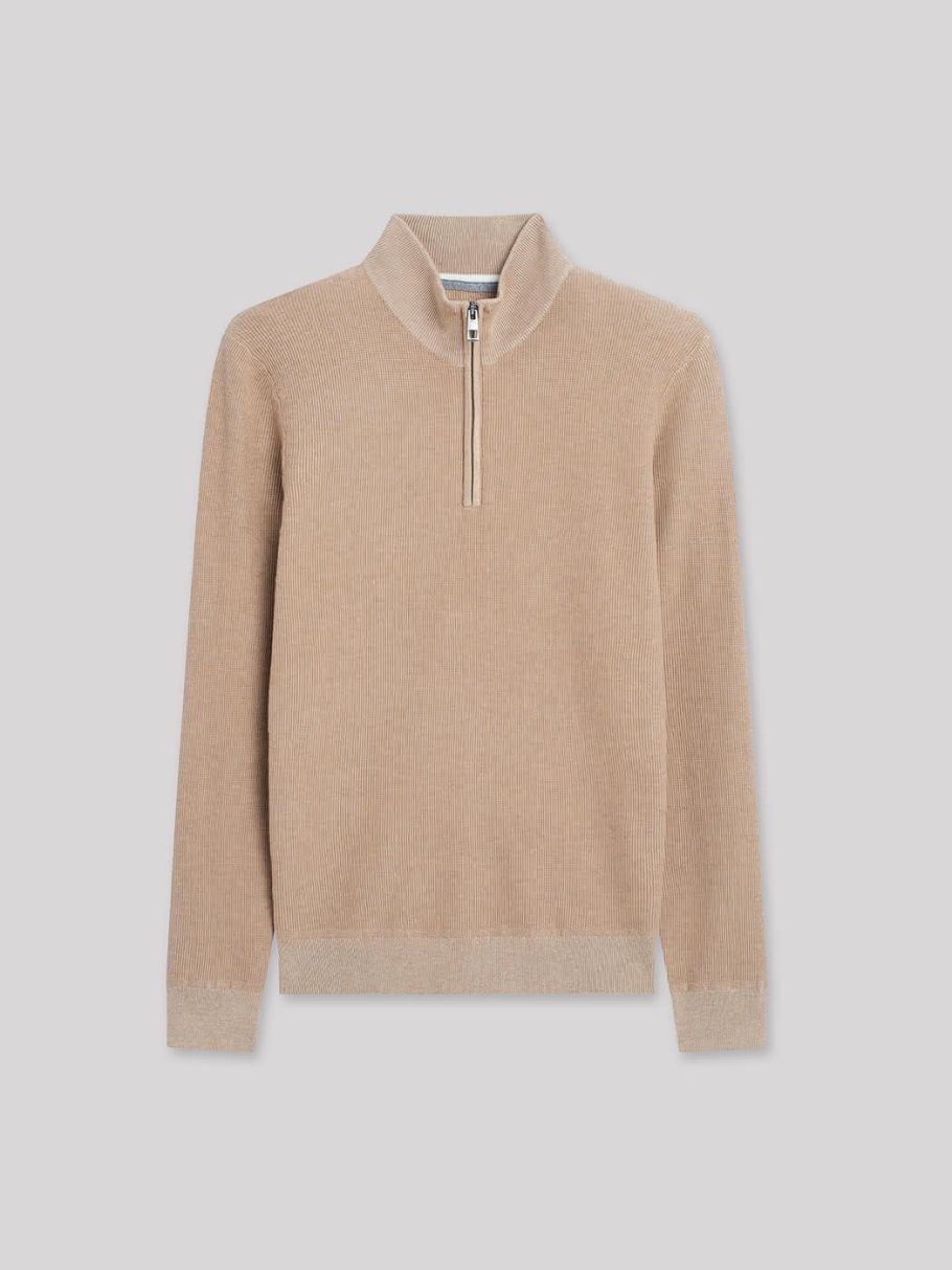 Pull col cheminée zippé en viscose bio
