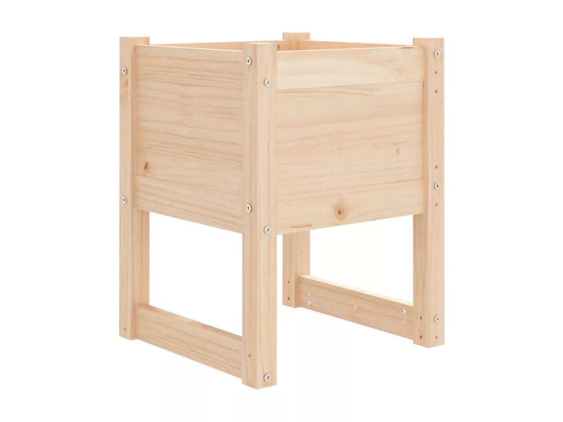 Jardinière bac lit surélevé bois marron 40 x 40 x 52.5 cm 02_0038960