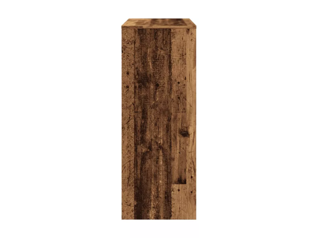 Table de bar avec étagères vieux bois bois d'ingénierie