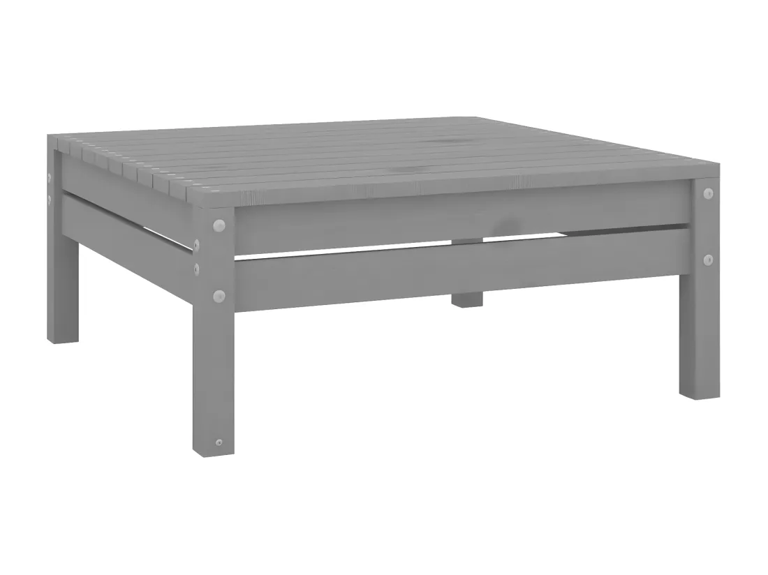 Repose-pied de jardin Gris Bois de pin solide