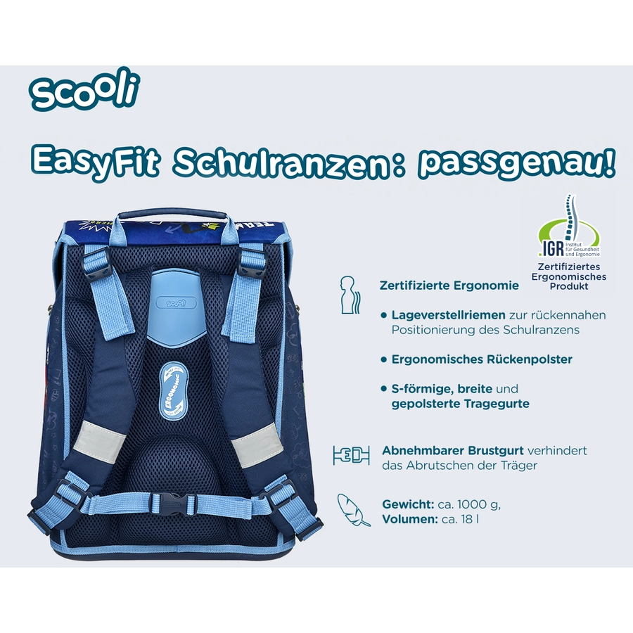 Scooli EasyFit Schulranzen - Set Avengers