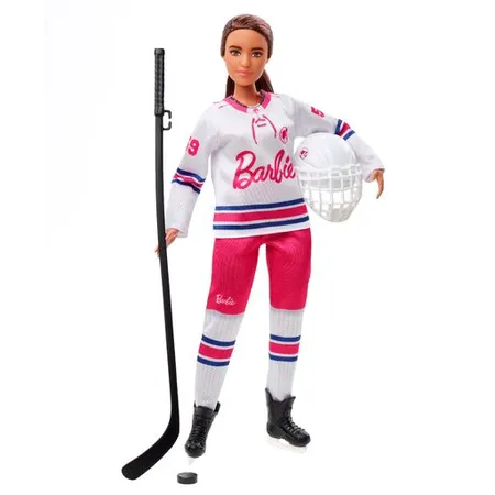 Barbie Wintersport Eishockeyspielerin-Puppe brünett, kurvige Form (30 cm)