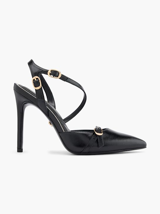 Buffalo Spangenpumps Schwarz