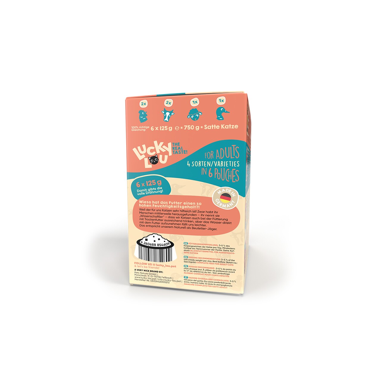Lucky Lou Nassfutter Katze Adult Tasty Mix-Box 6x125 g