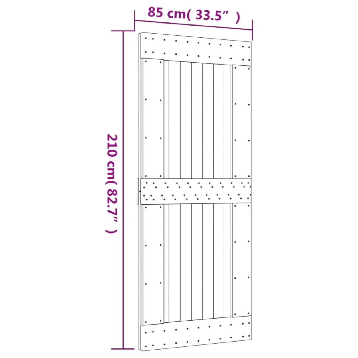 vidaXL Porte coulissante 85x210 cm