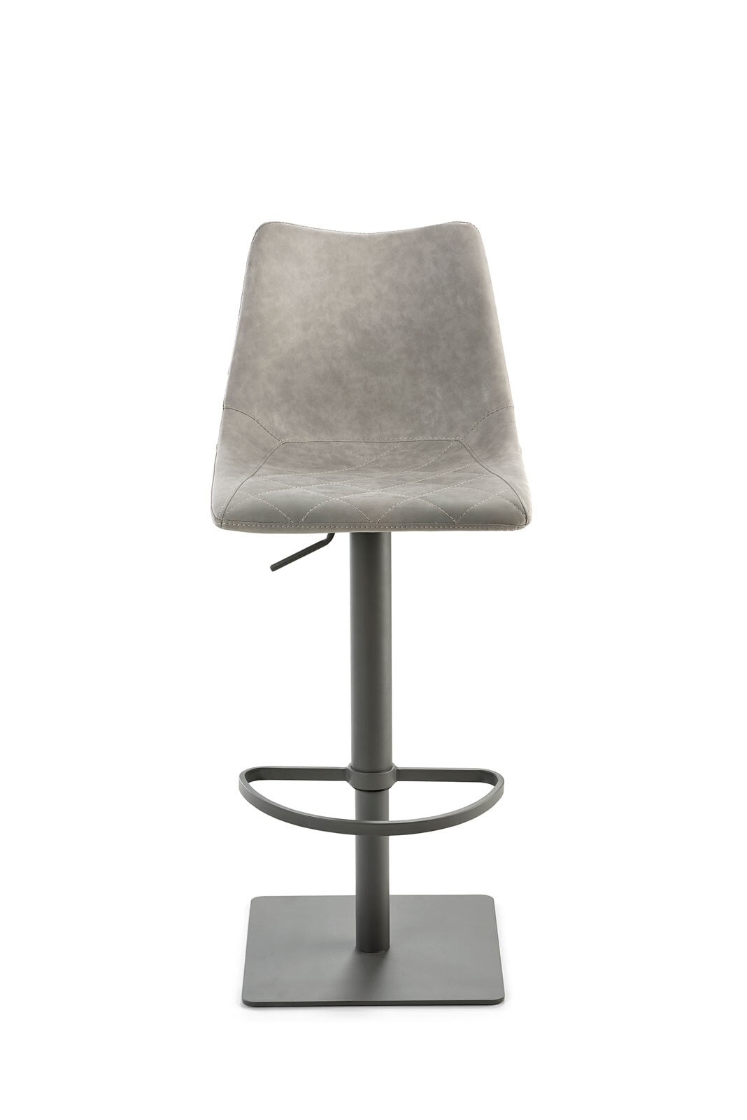 Barhocker MY TOBY II Drehgestell Lederlook lichtgrau