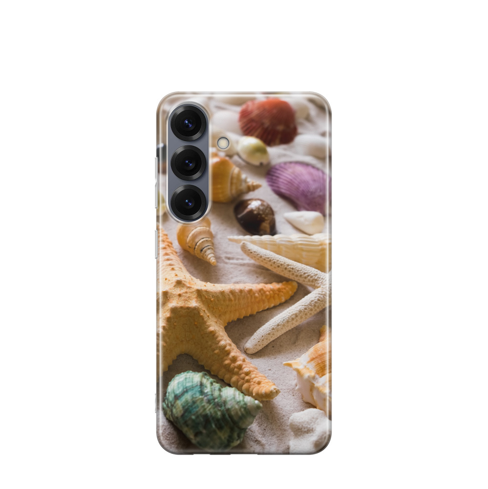 Samsung Galaxy S25 Gummi Hülle Strand Muschel - Braun