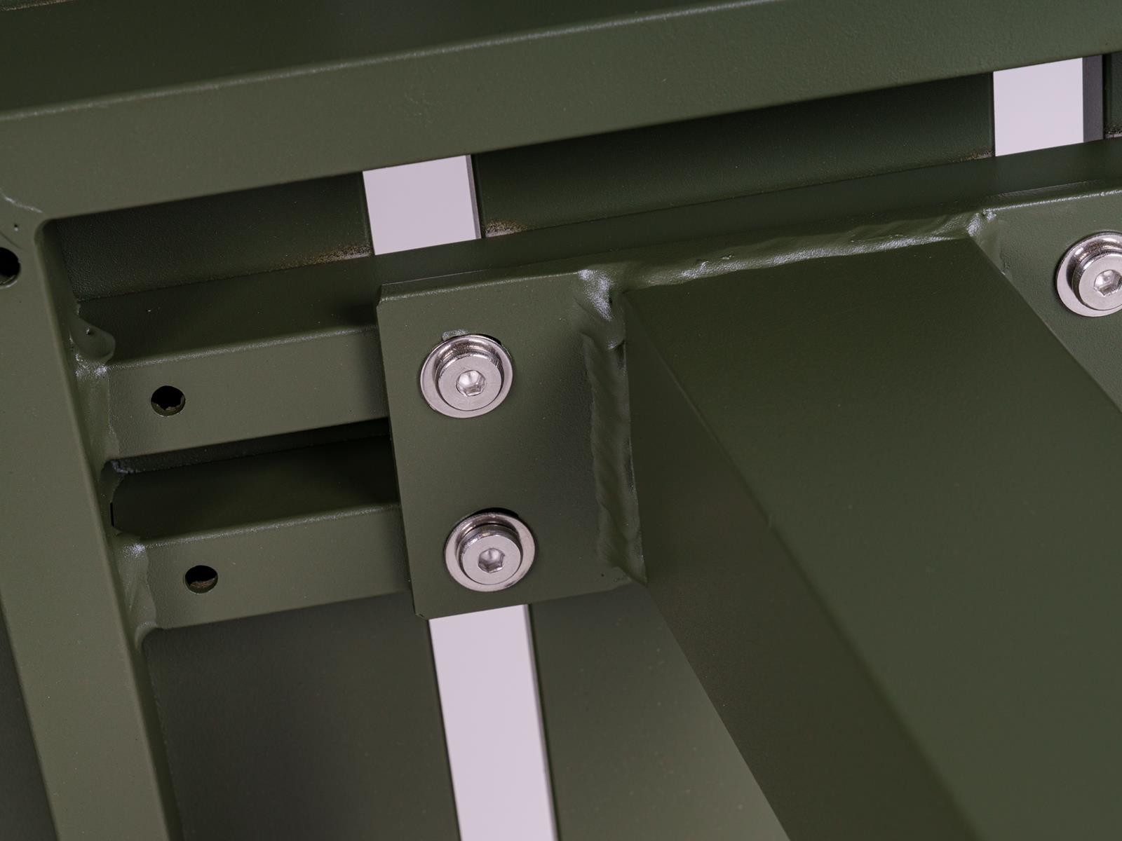 vierkante aluminium picknicktafel Dex 215 cm olijfgroen