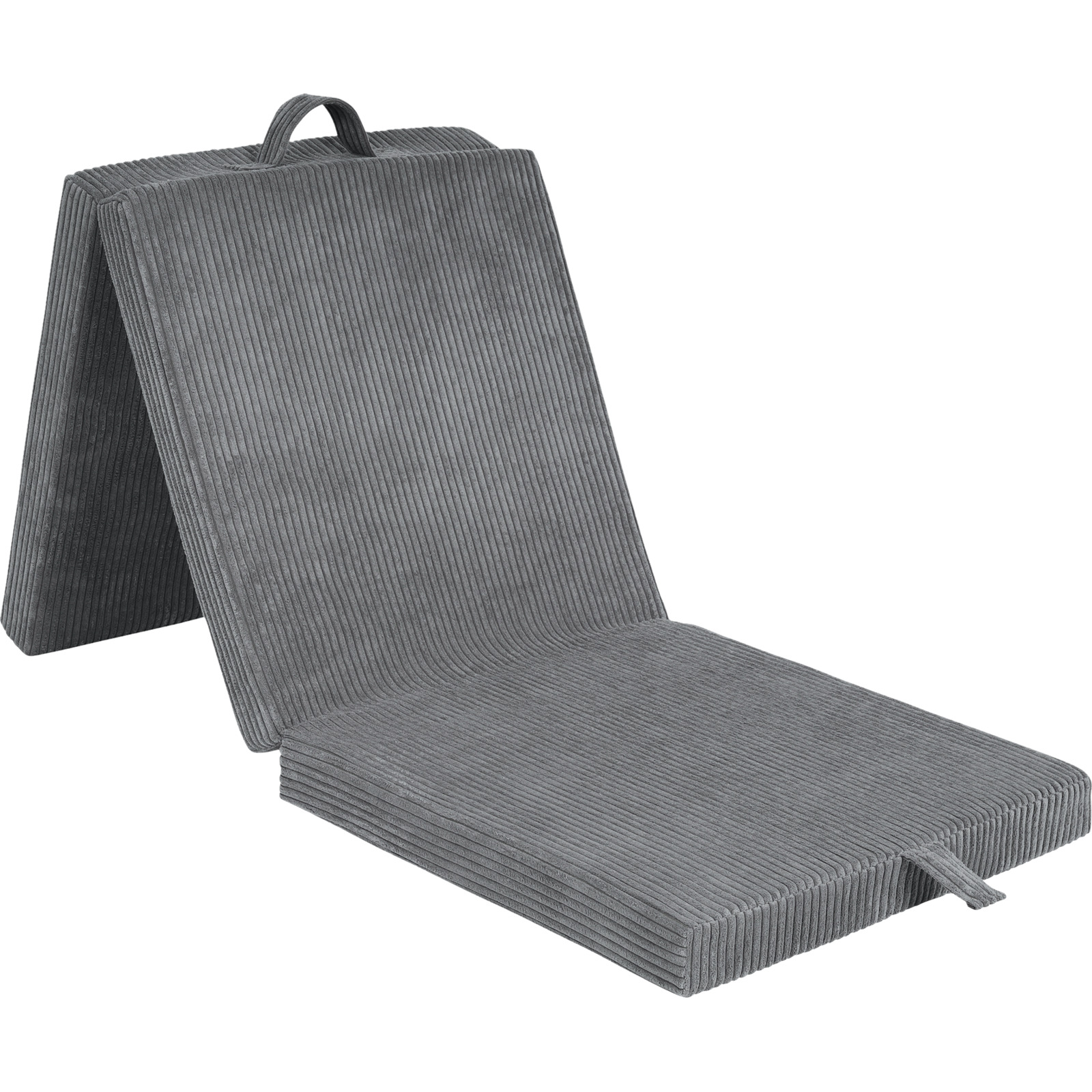Faltmatratze Rumba Cord grau 190 x 60 x 7 cm